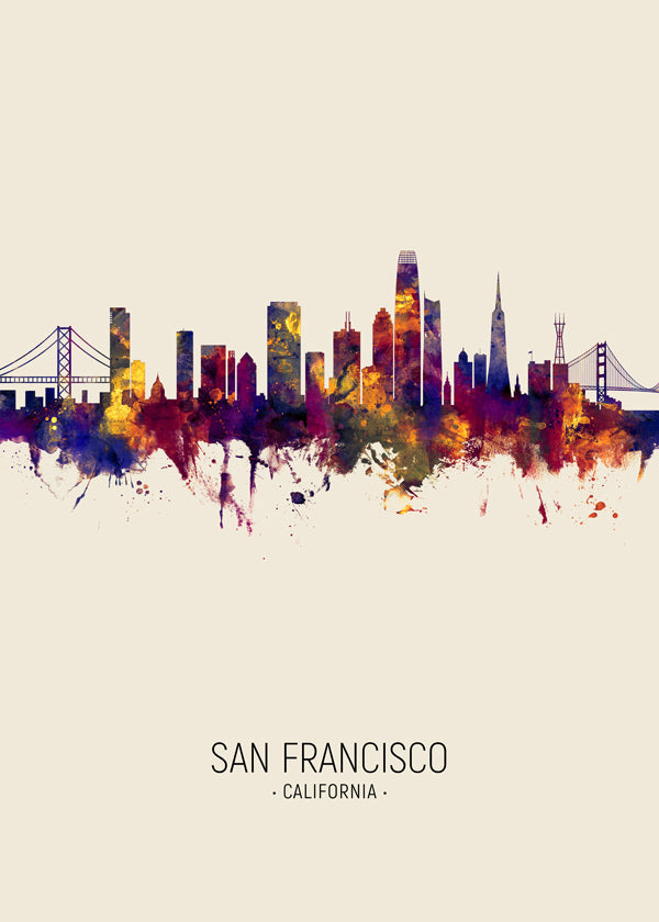 San Francisco skyline beige