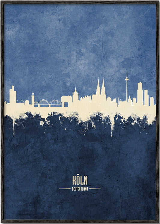 Cologne skyline blue