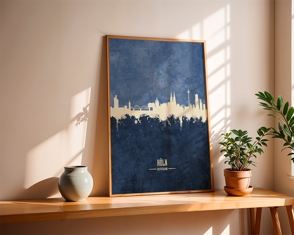 Cologne skyline blue