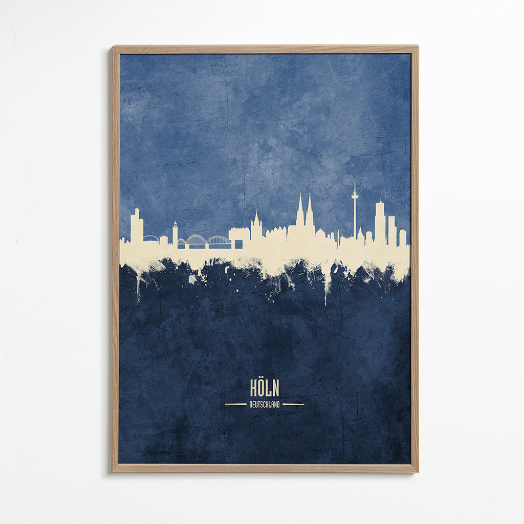 Cologne skyline blue
