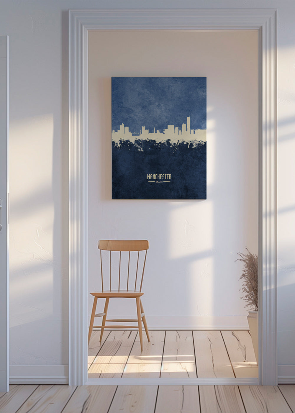 Manchester skyline blue