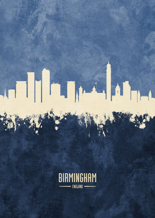 Birmingham skyline blue