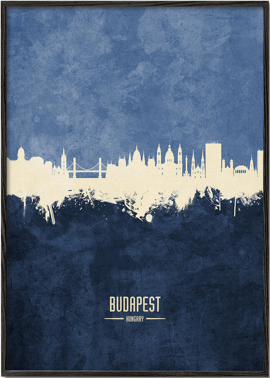 Budapest skyline blue