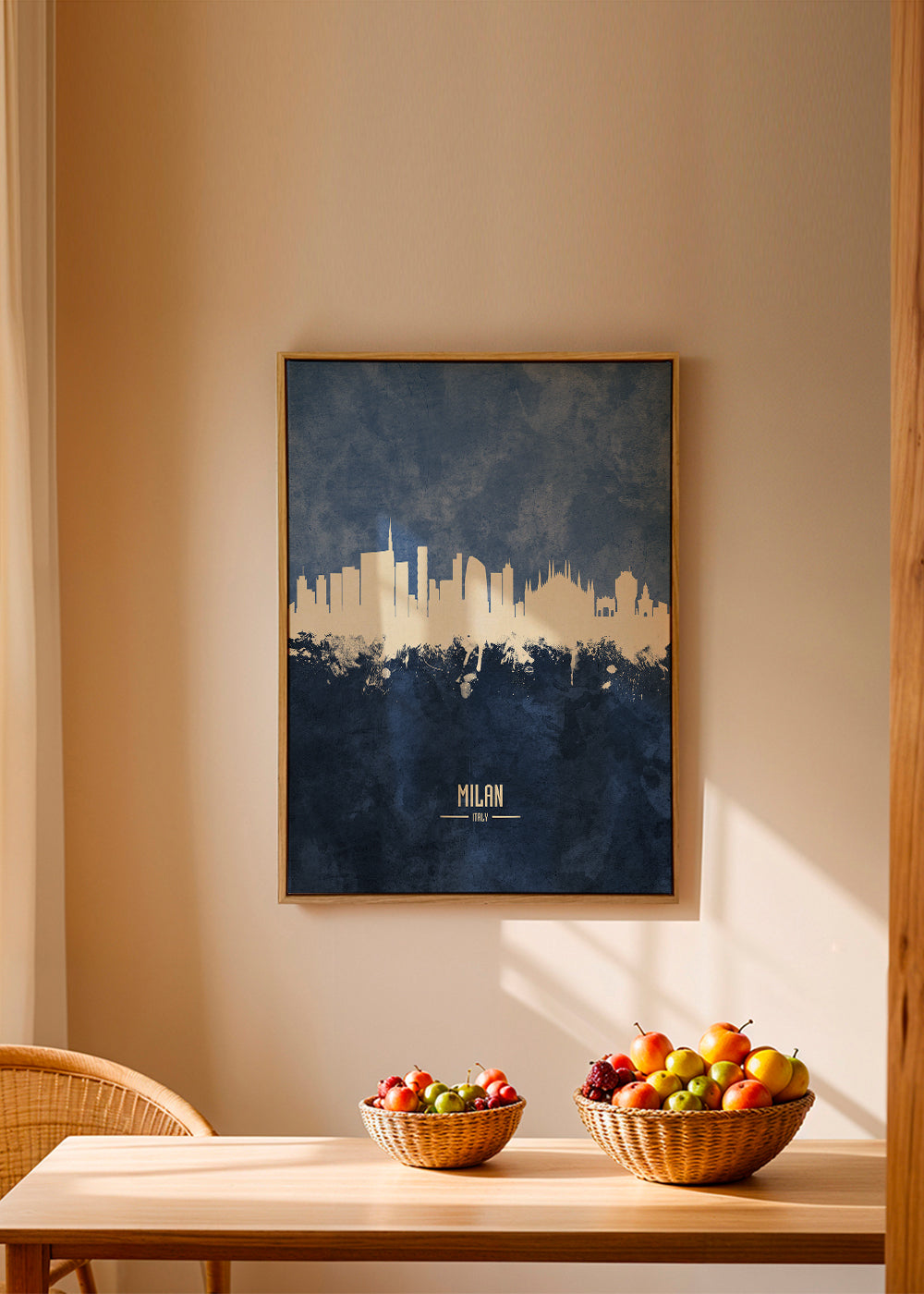 Milan skyline blue