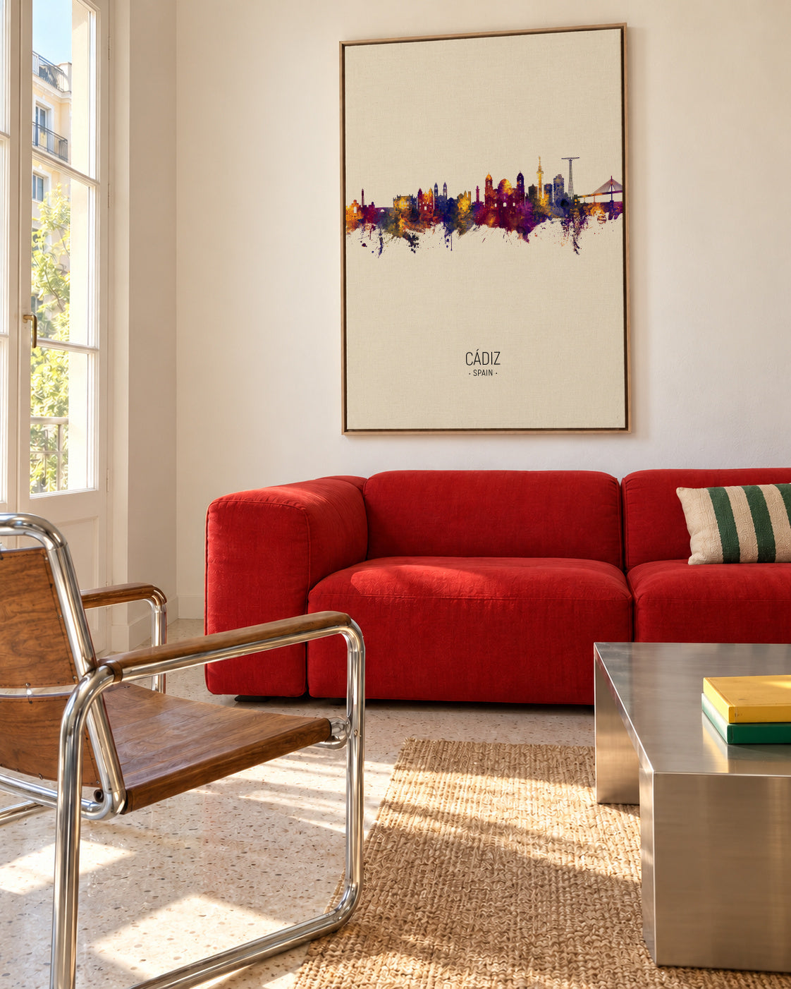 Cádiz Skyline - Framed canvas in an interior