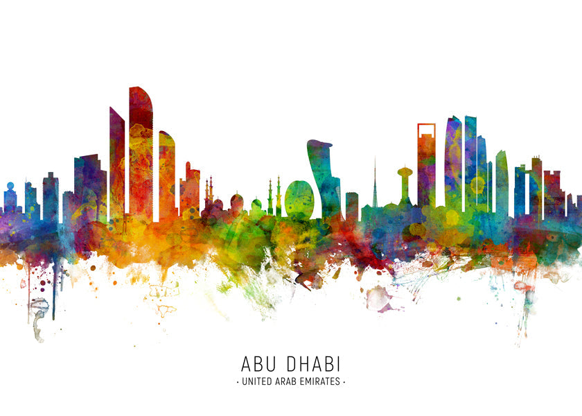 Abu Dhabi Skyline multicolour