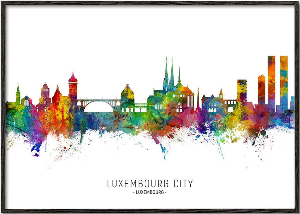 Luxembourg City Skyline multicolour