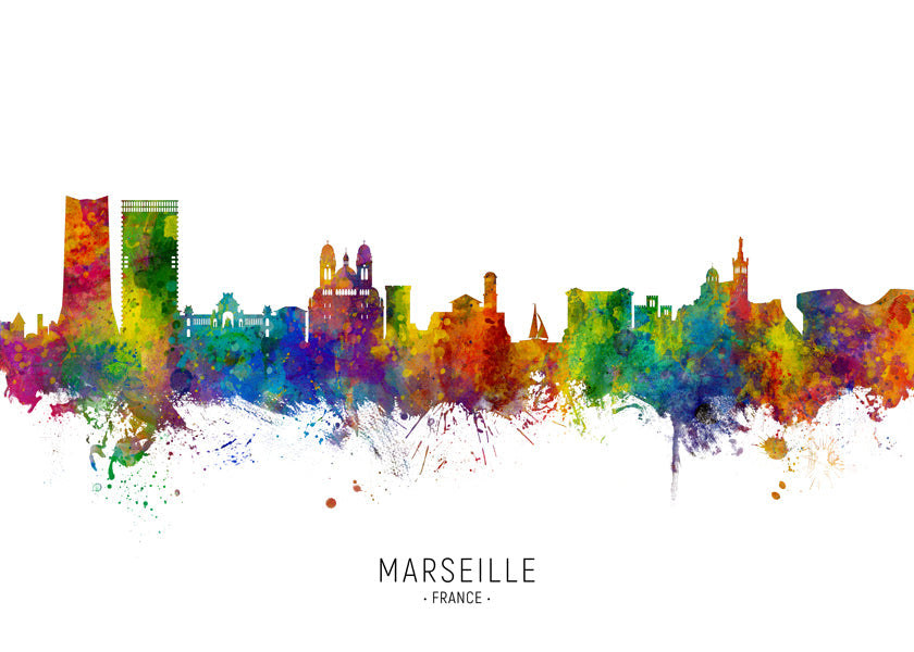 Marseille Skyline multicolour
