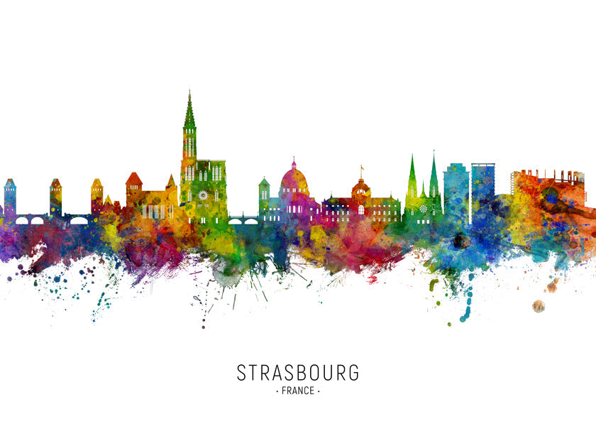 Strasbourg Skyline multicolour