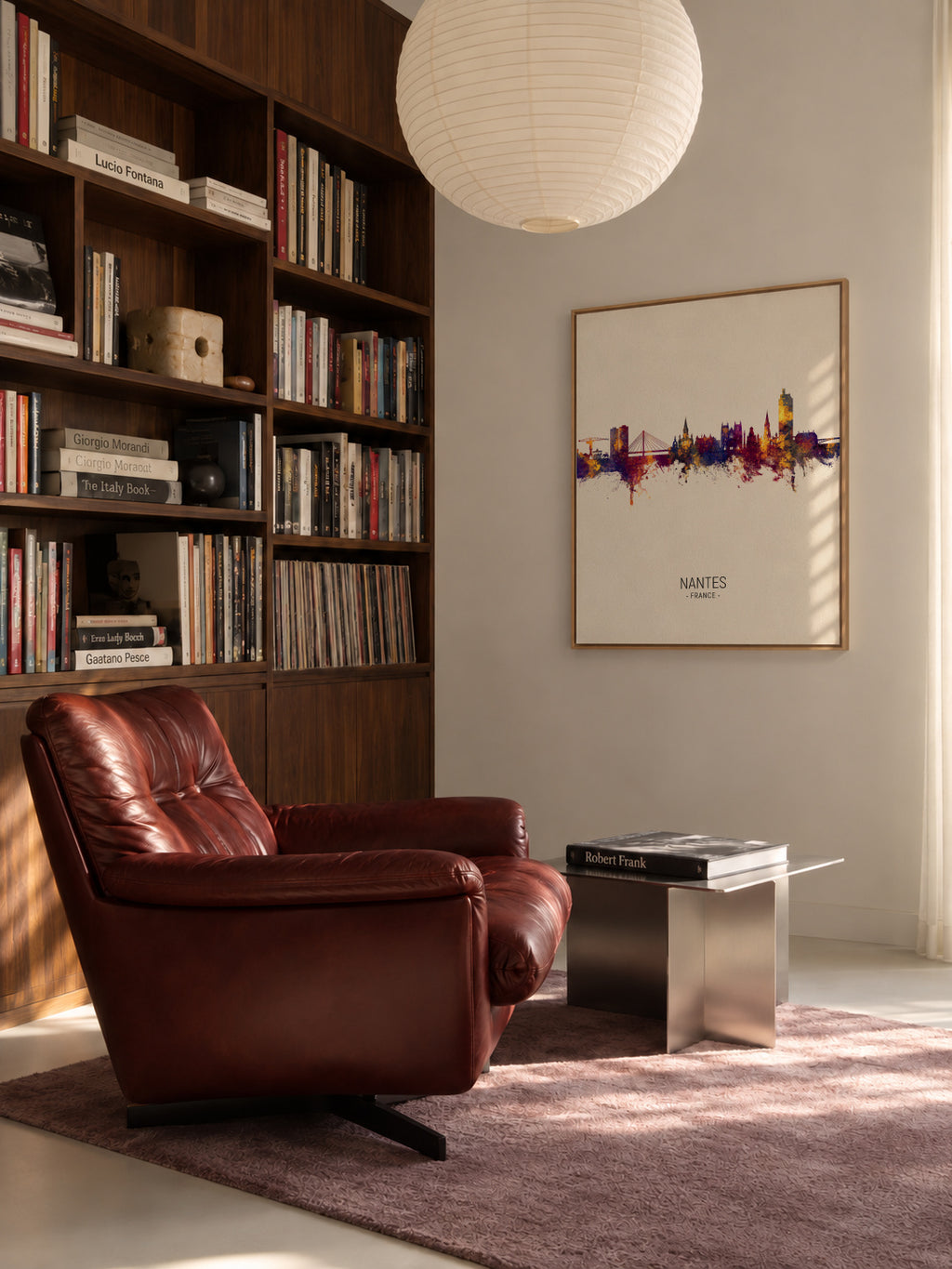 Nantes Skyline beige - Framed canvas in an interior