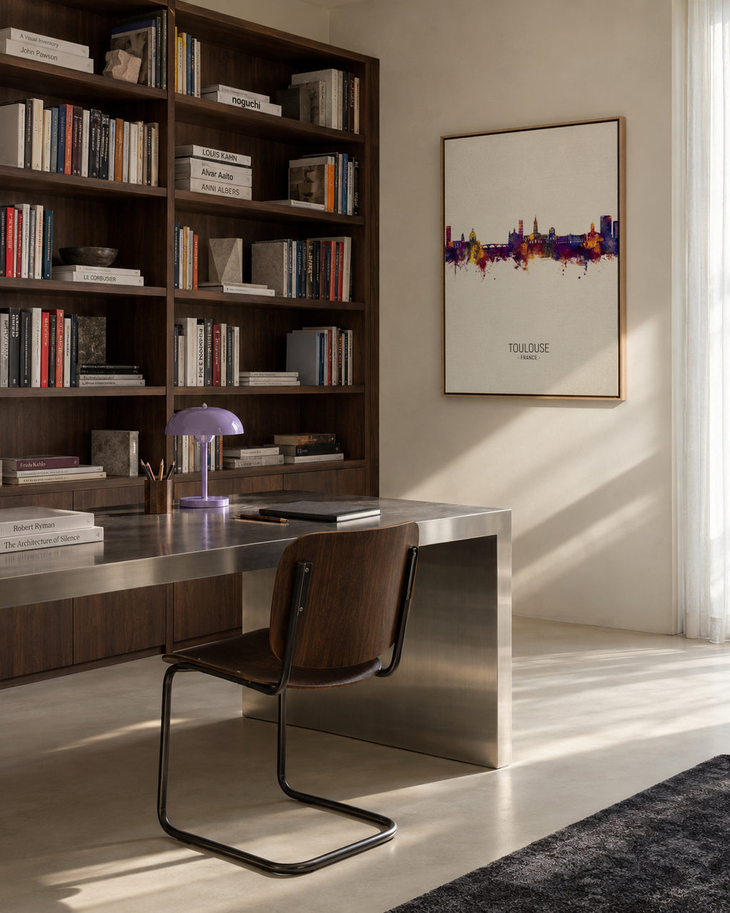 Toulouse Skyline beige - Framed canvas in an interior