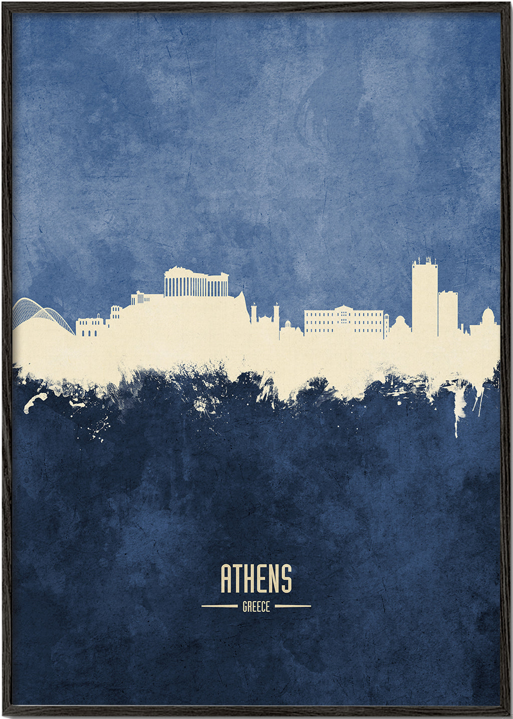 Athens Skyline blue