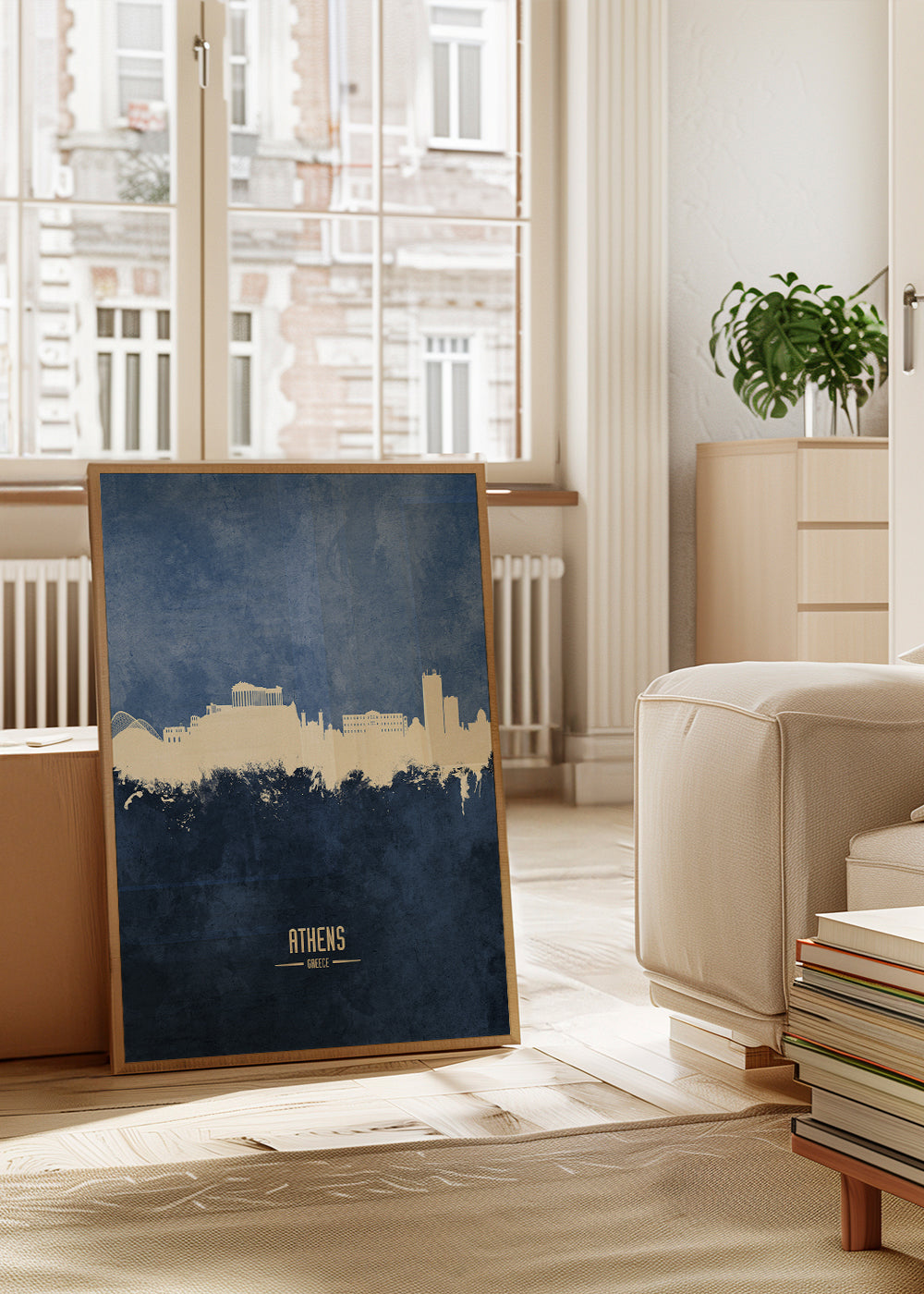 Athens Skyline blue