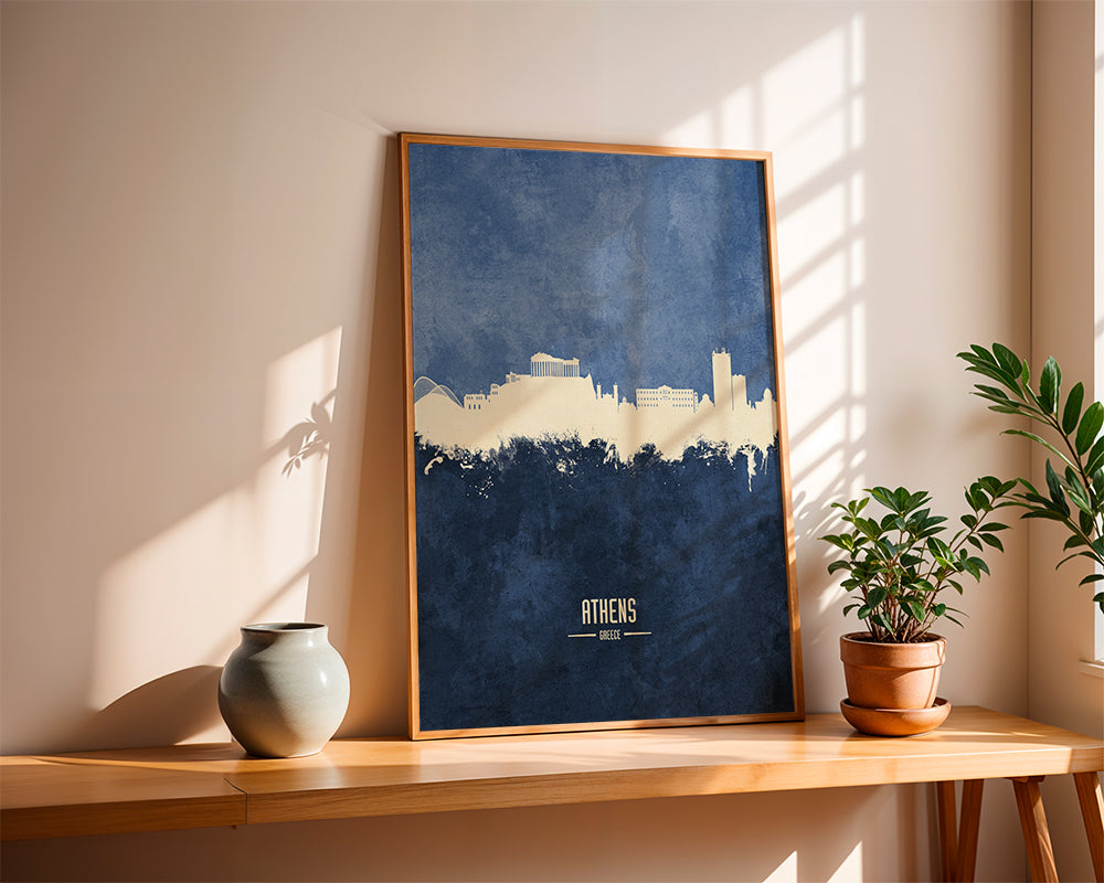 Athens Skyline blue