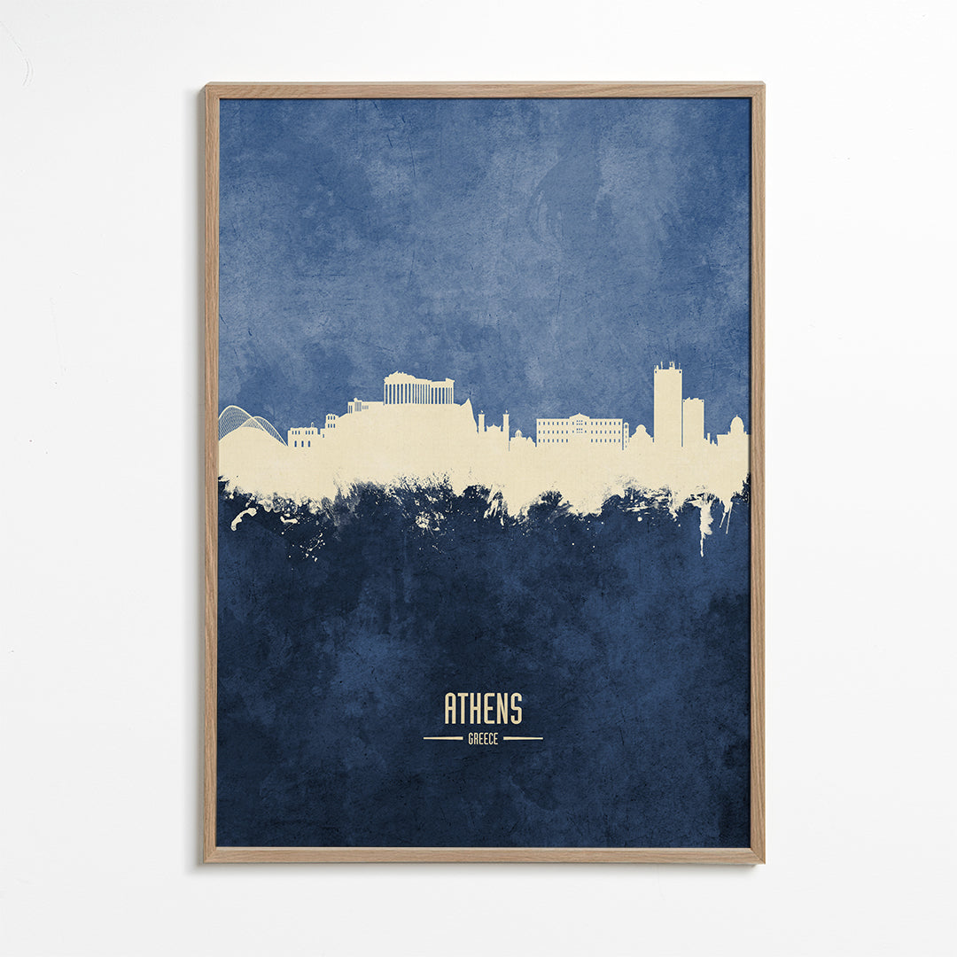 Athens Skyline blue