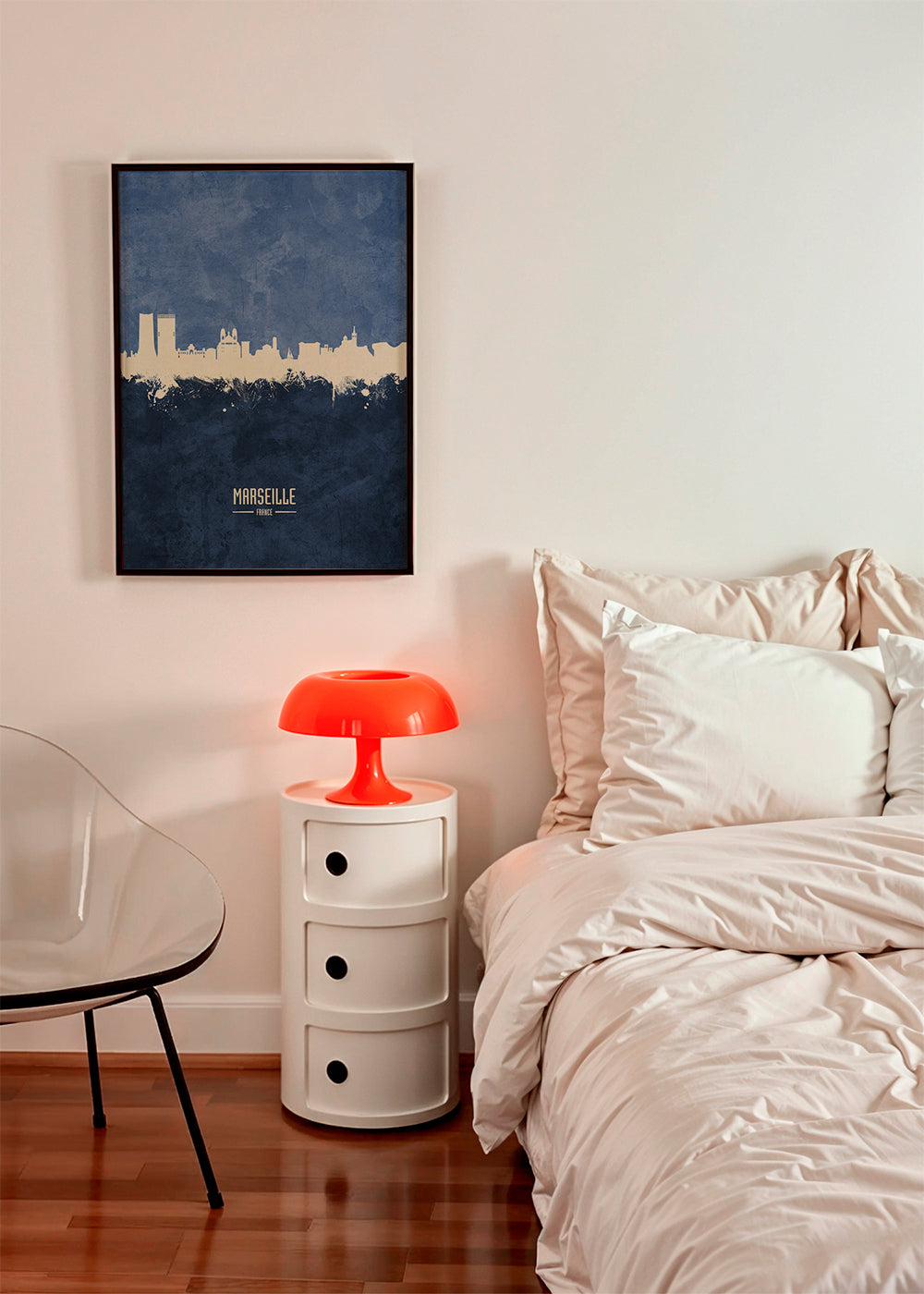 Marseille Skyline blue