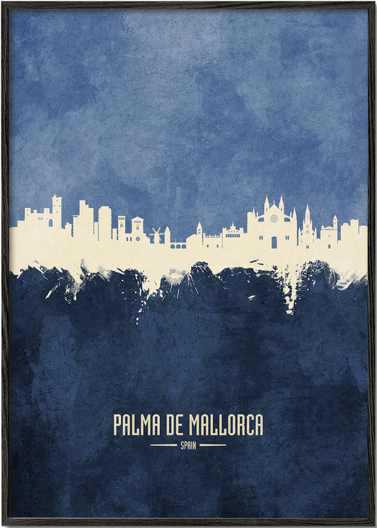 Palma de Mallorca Skyline blue