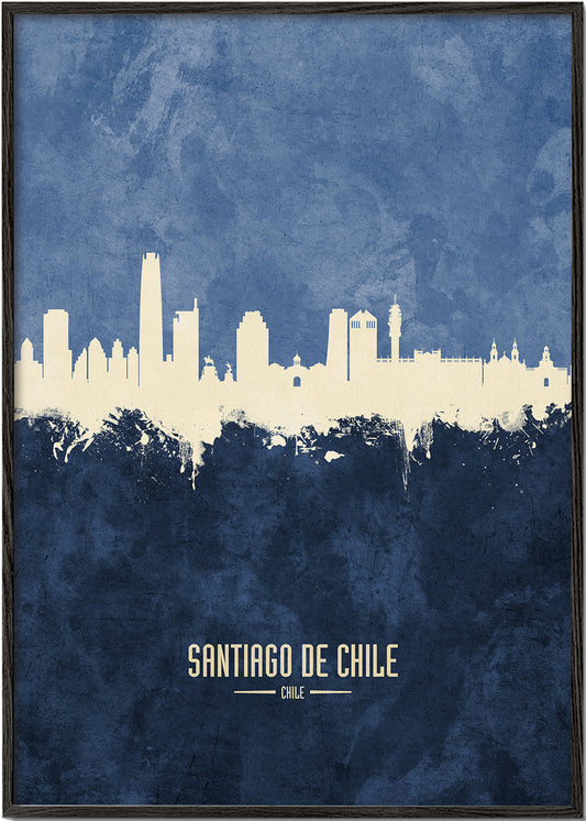 Santiago de Chile Skyline blue
