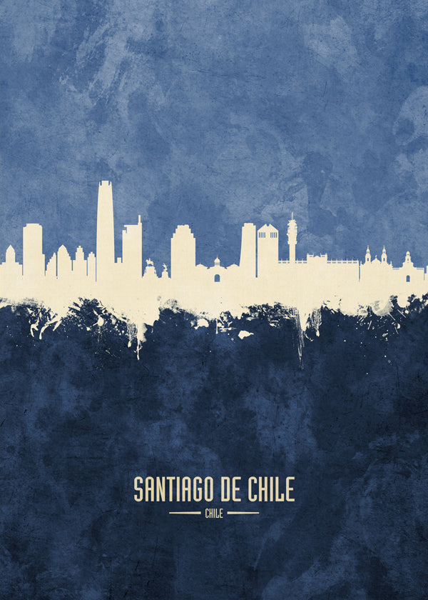 Santiago de Chile Skyline blue