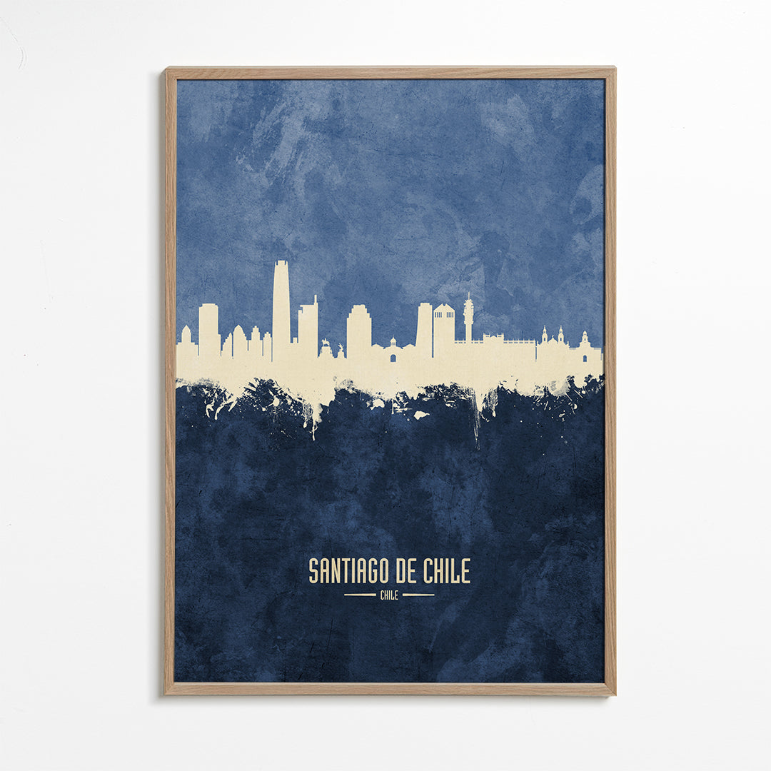Santiago de Chile Skyline blue