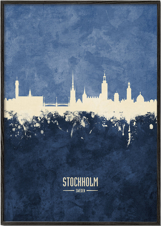Stockholm Skyline blue