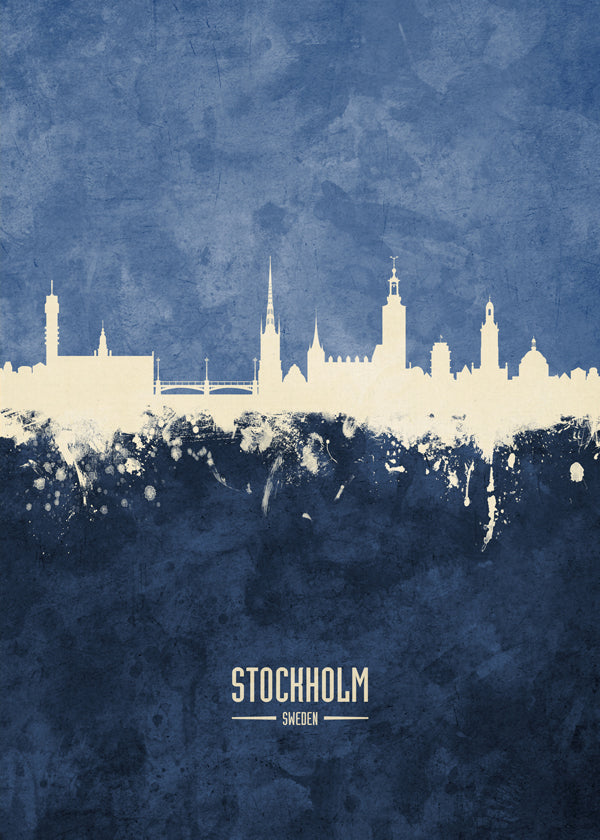 Stockholm Skyline blue