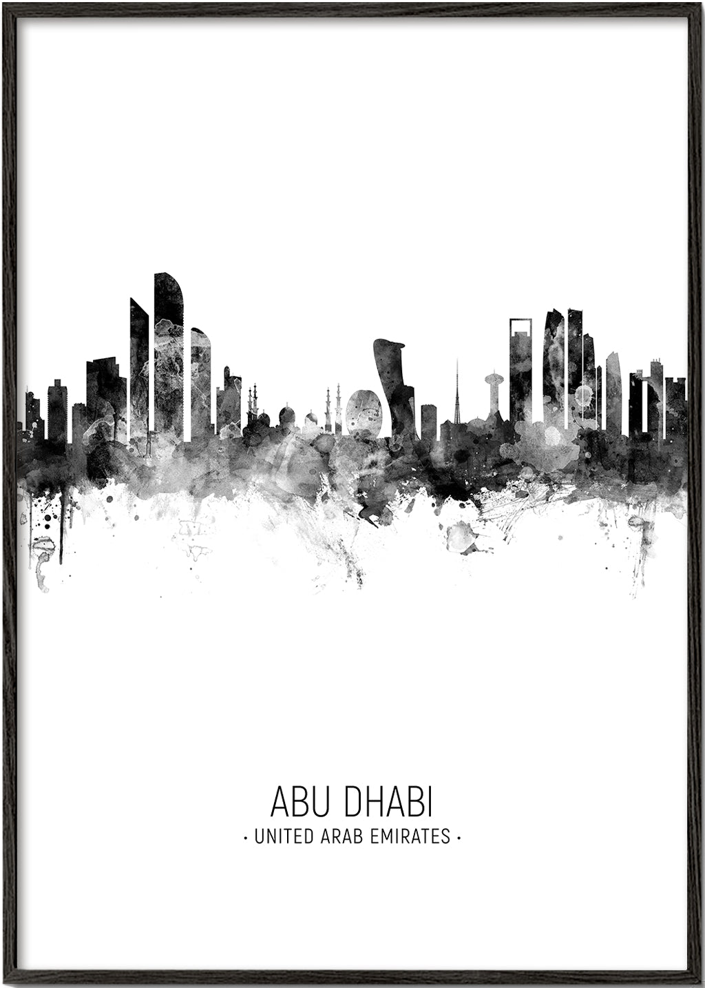 Abu Dhabi Skyline black and white