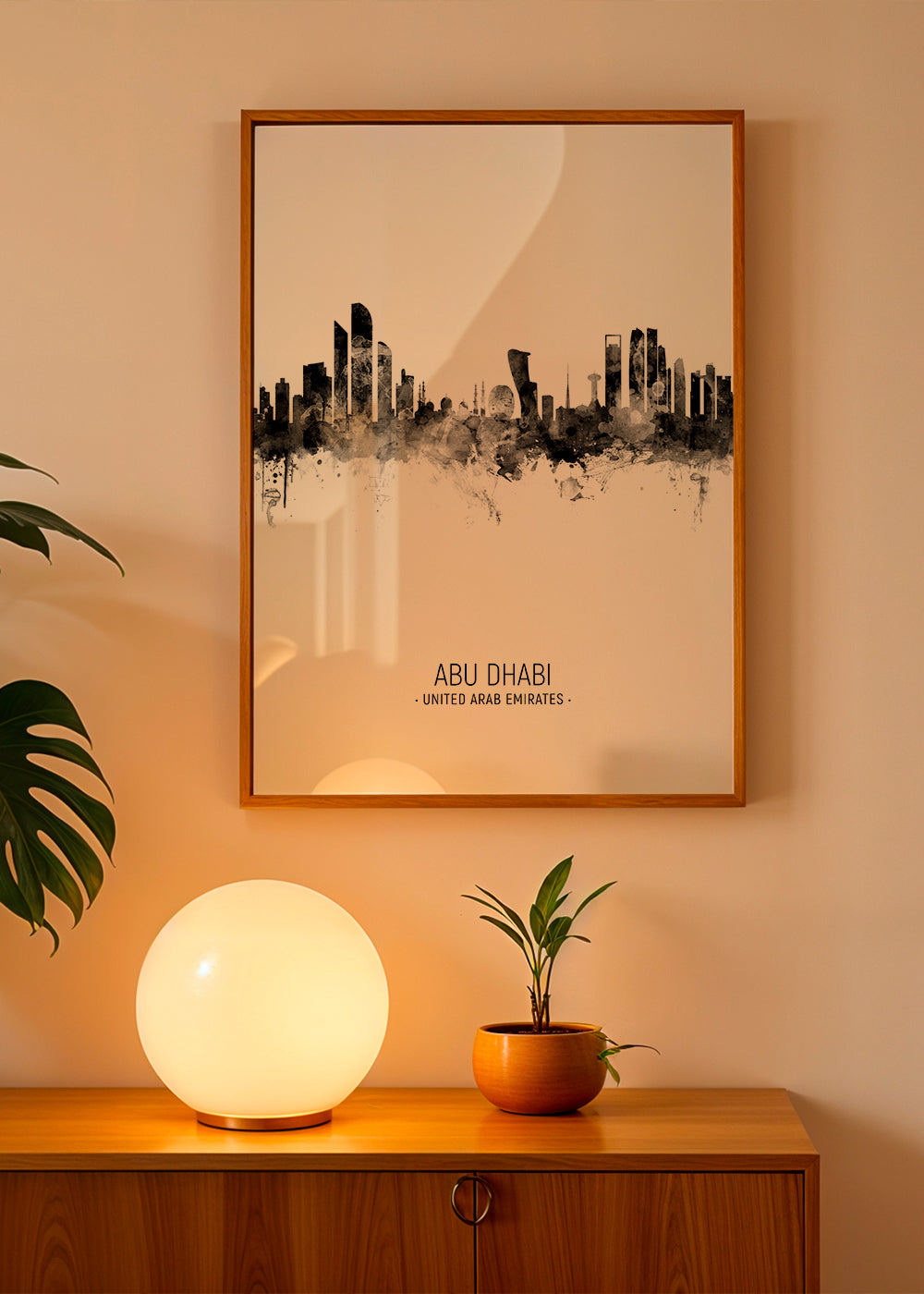 Abu Dhabi Skyline black and white