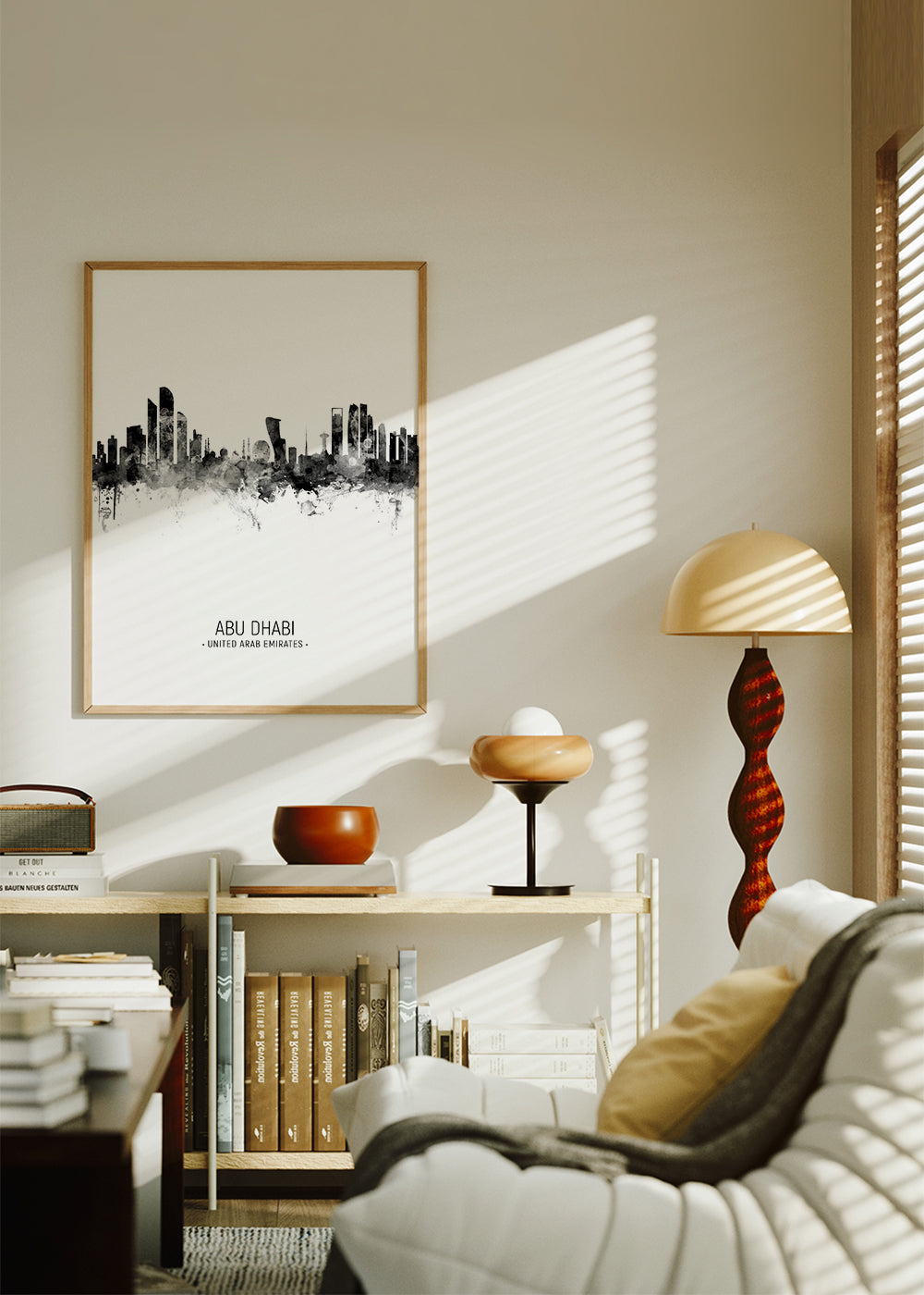 Abu Dhabi Skyline black and white