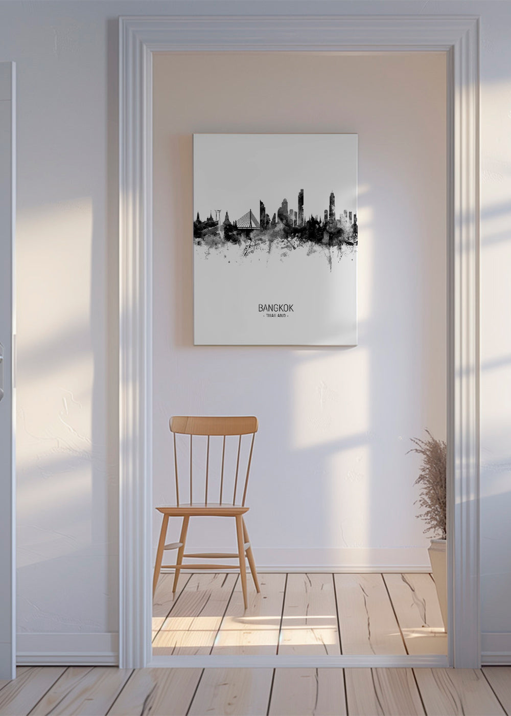 Bangkok Skyline black and white