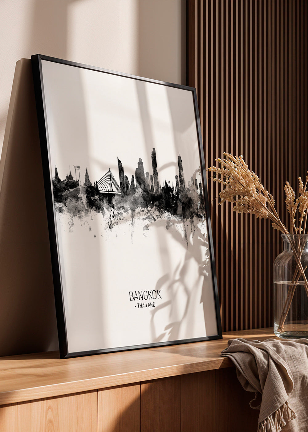 Bangkok Skyline black and white