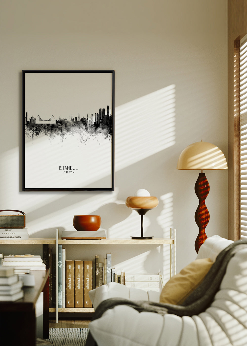 Istanbul Skyline black and white