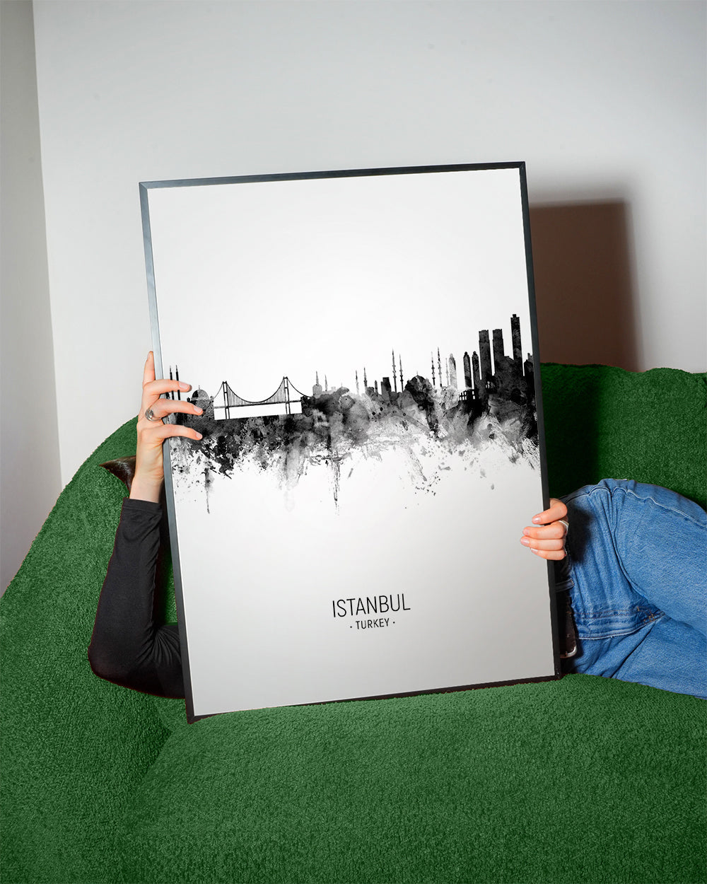 Istanbul Skyline black and white