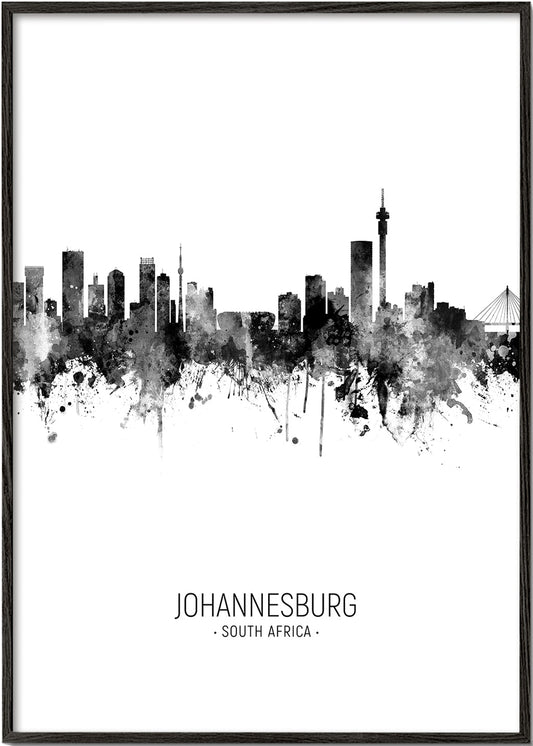Johannesburg Skyline black and white