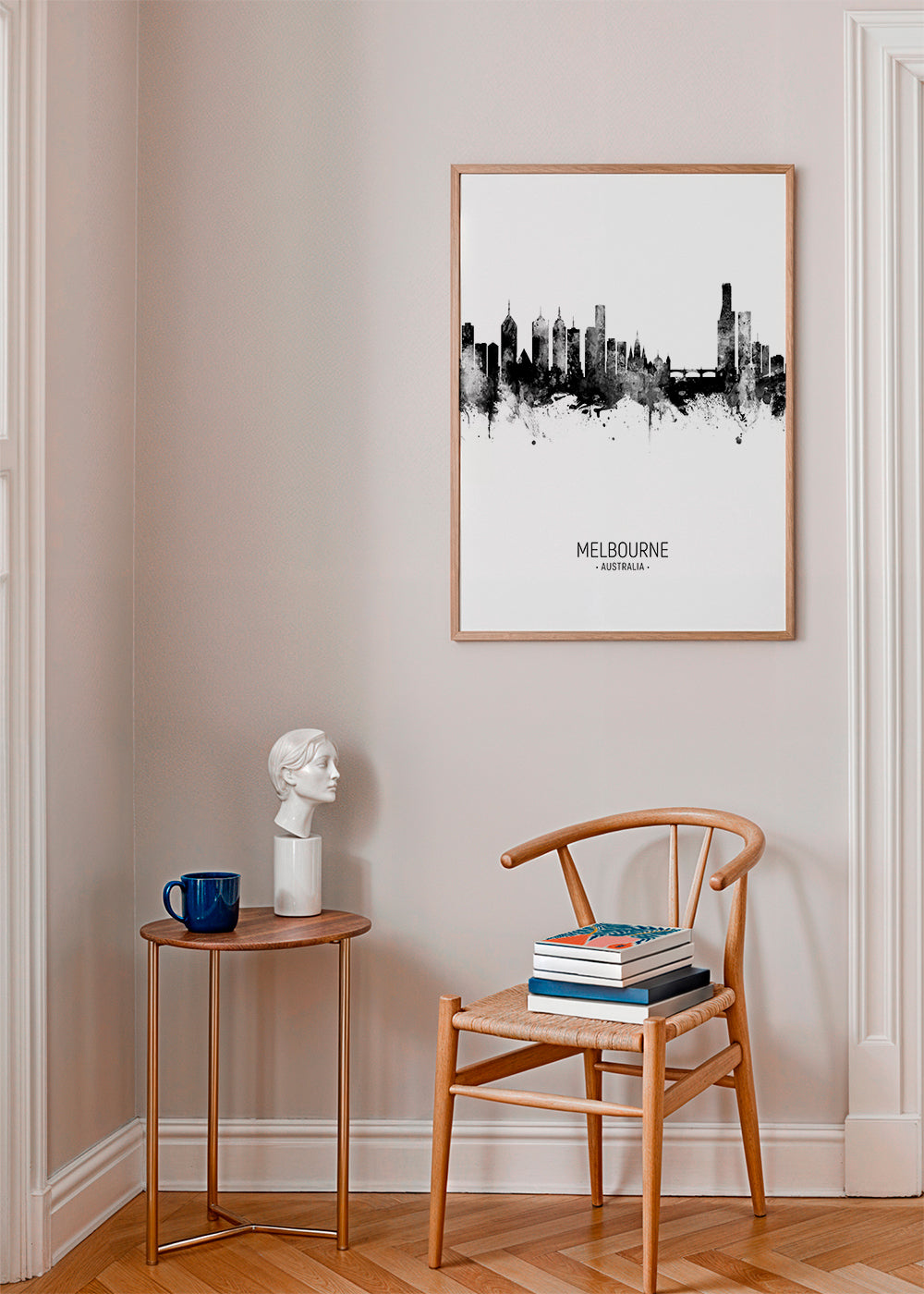 Melbourne Skyline black and white