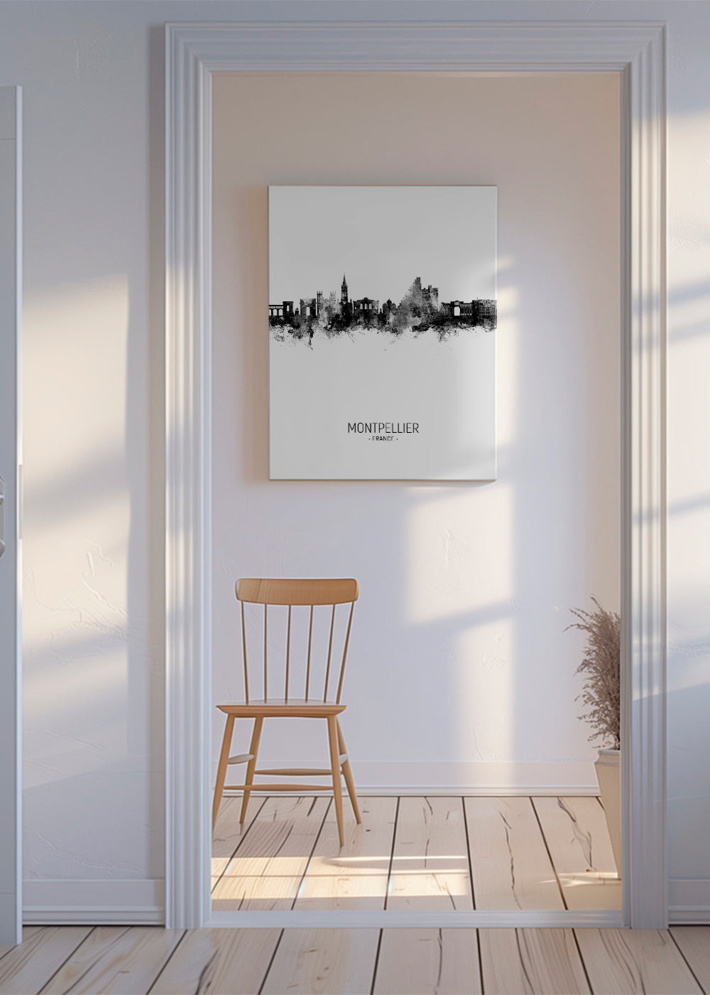 Montpellier Skyline black and white