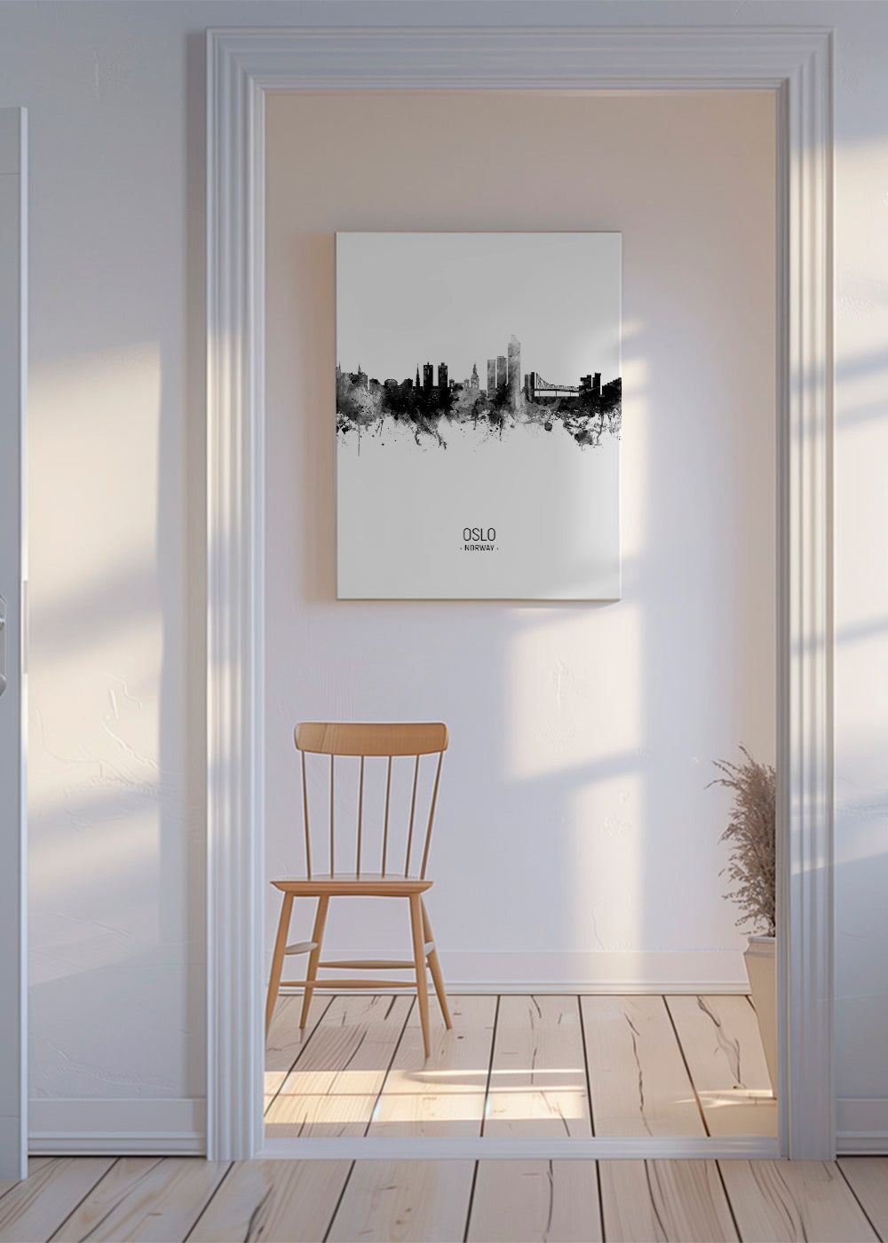 Oslo Skyline black and white