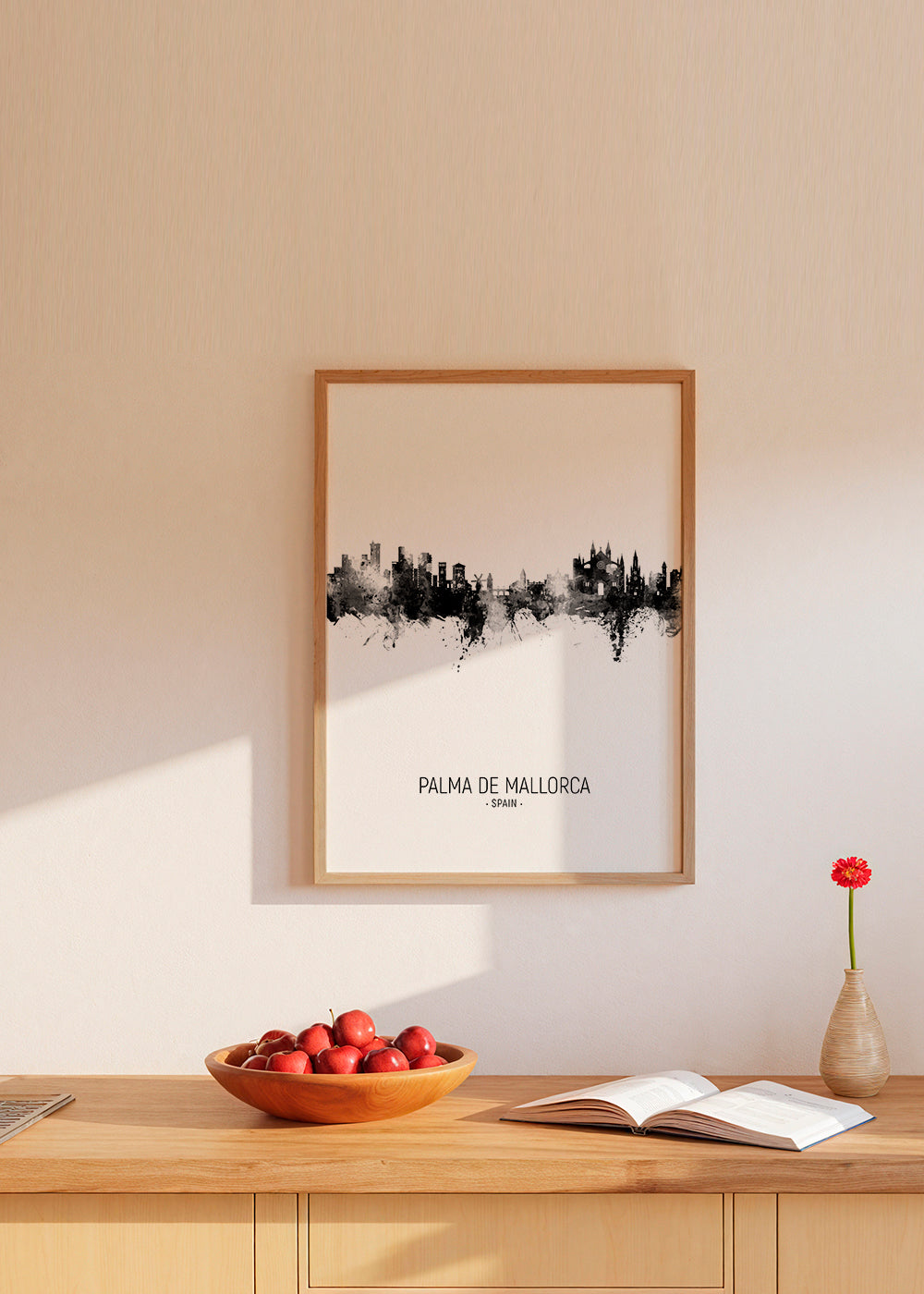 Palma de Mallorca Skyline black and white
