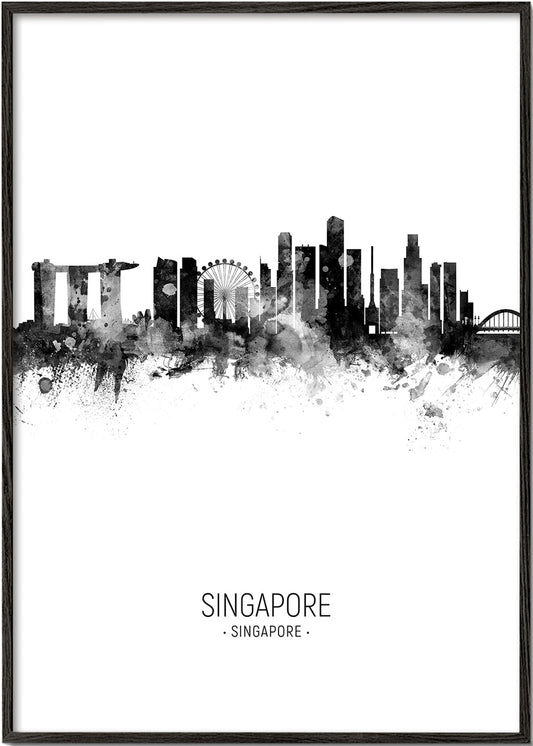 Singapore Skyline black and white