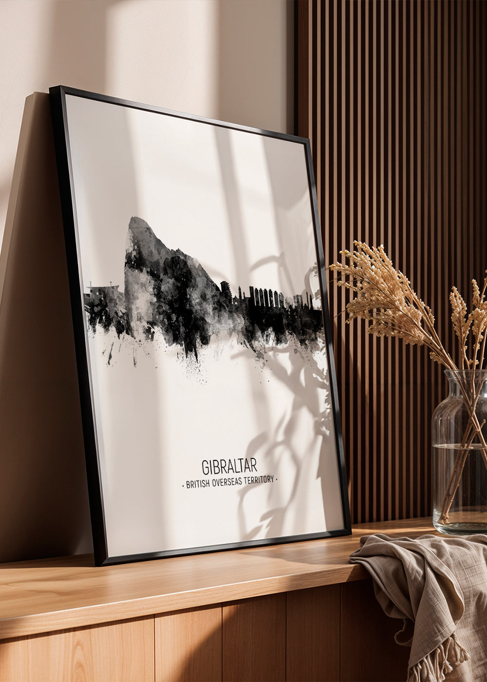 Gibraltar Skyline black and white