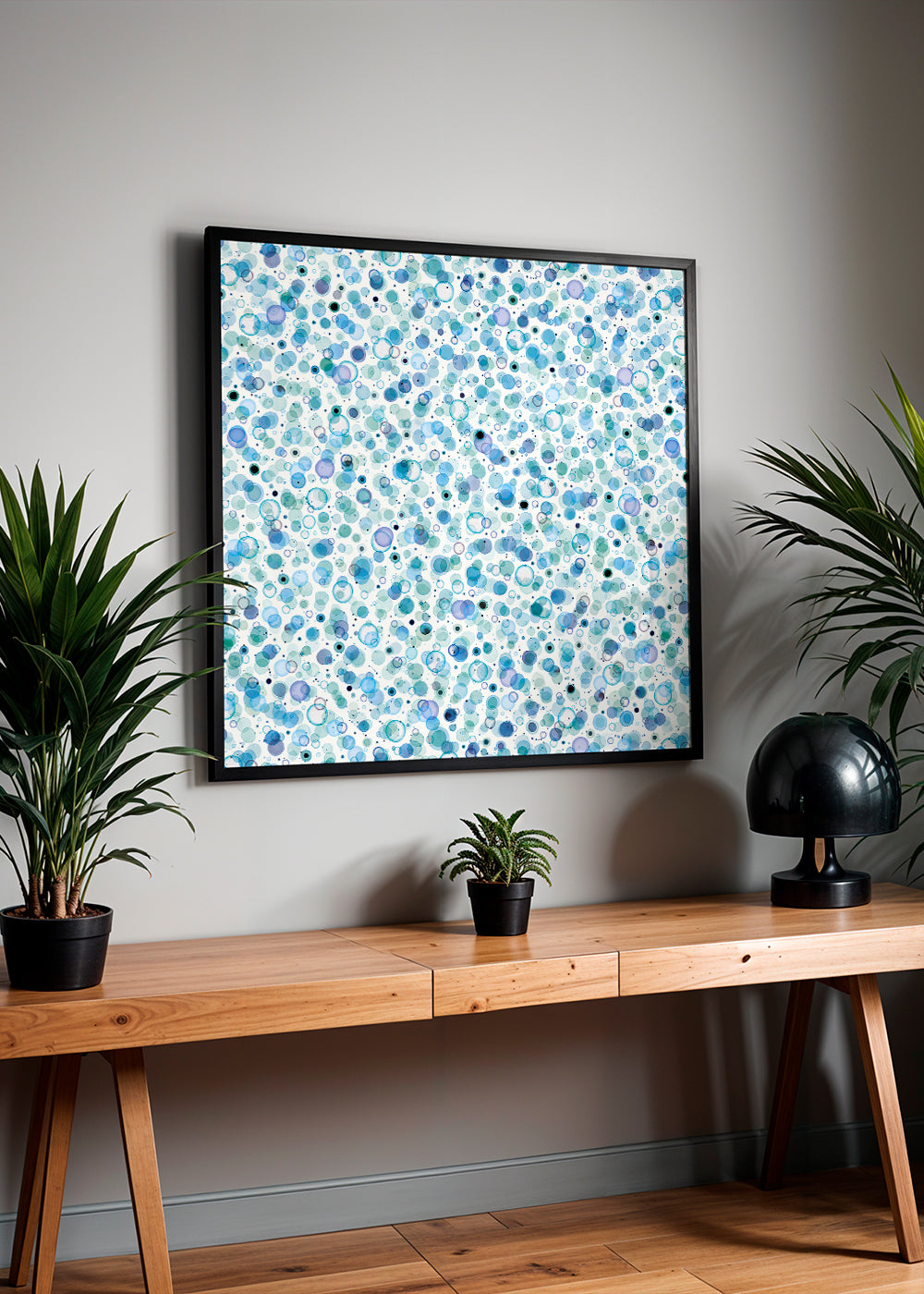 Cosmic Bubbles Blue Square