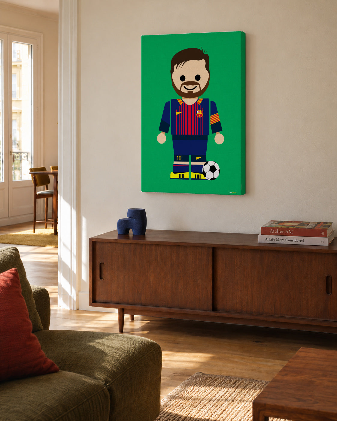 Toy Messi - Unframed canvas in an interior
