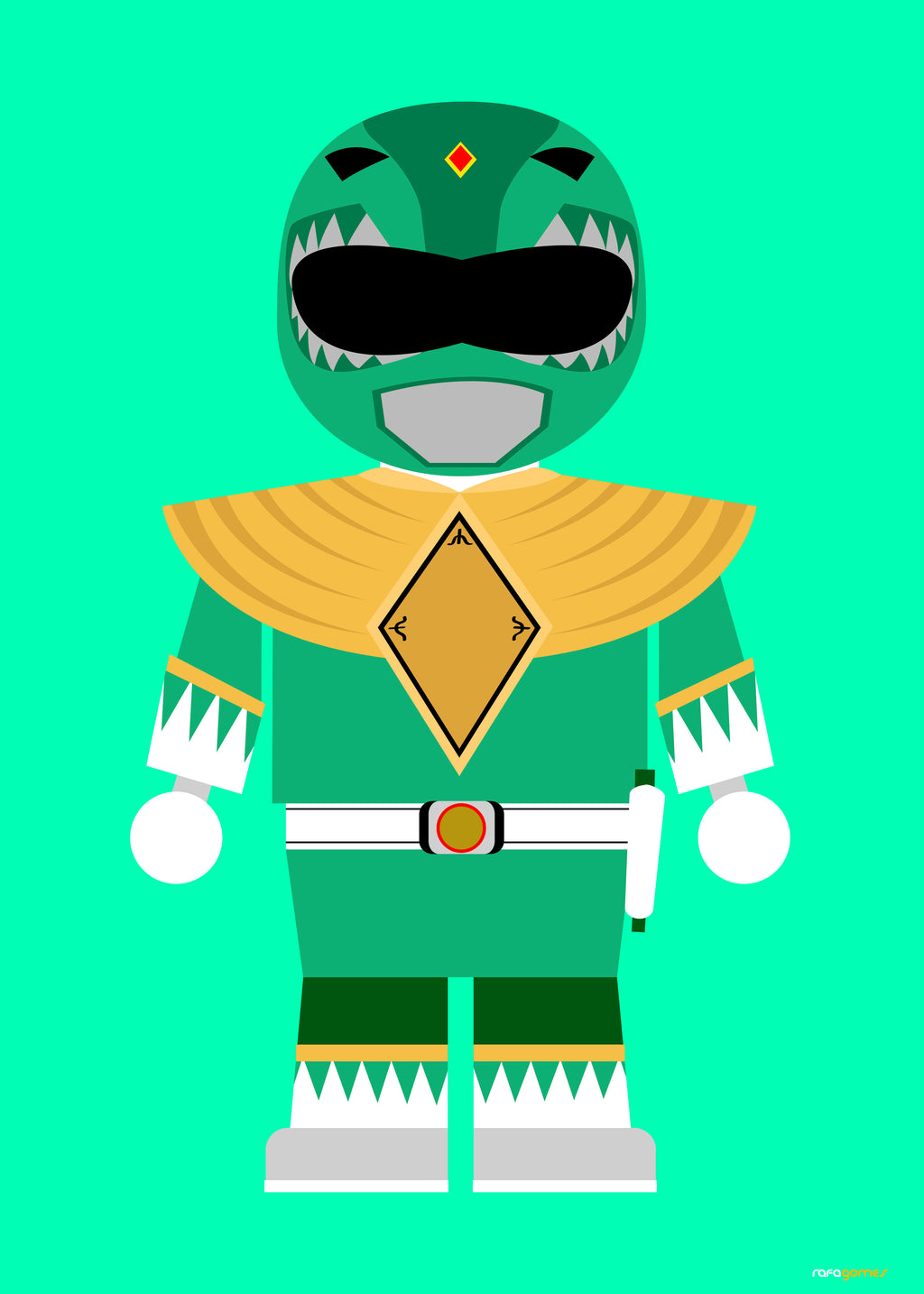 Toy Power Ranger Green - Unframed art print
