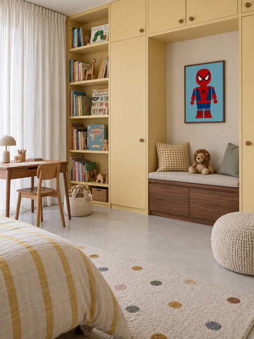 Toy Spiderman - Framed poster in an interior