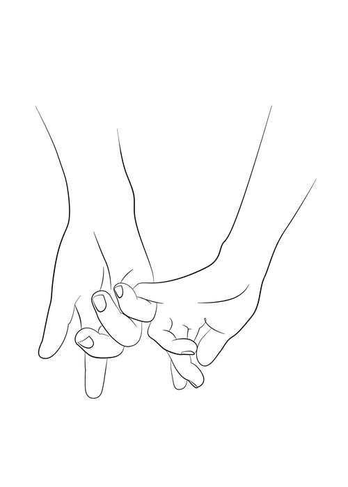 Hands - Pink promise - Unframed art print