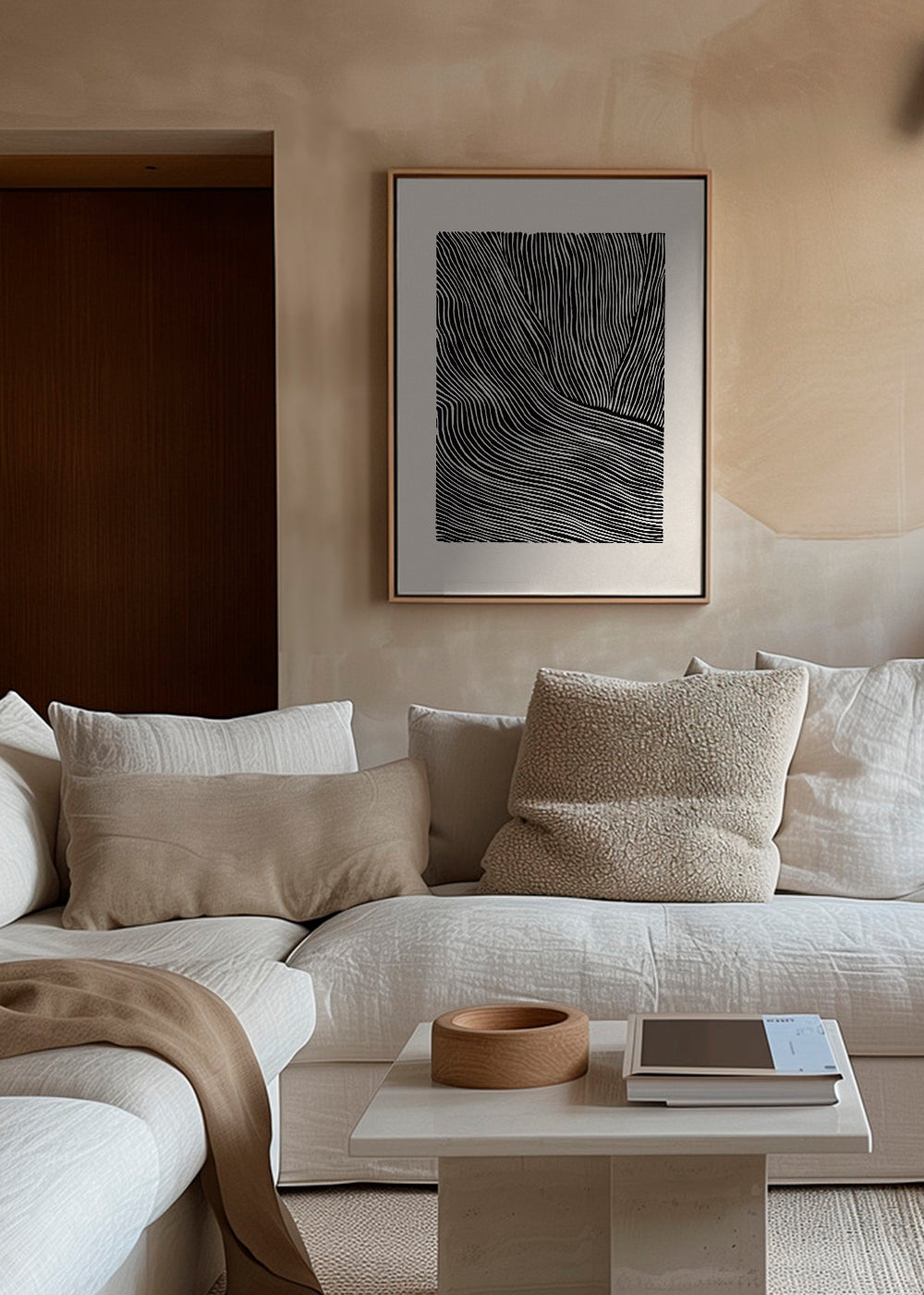 Stripes linocut Nº2 - Black and white