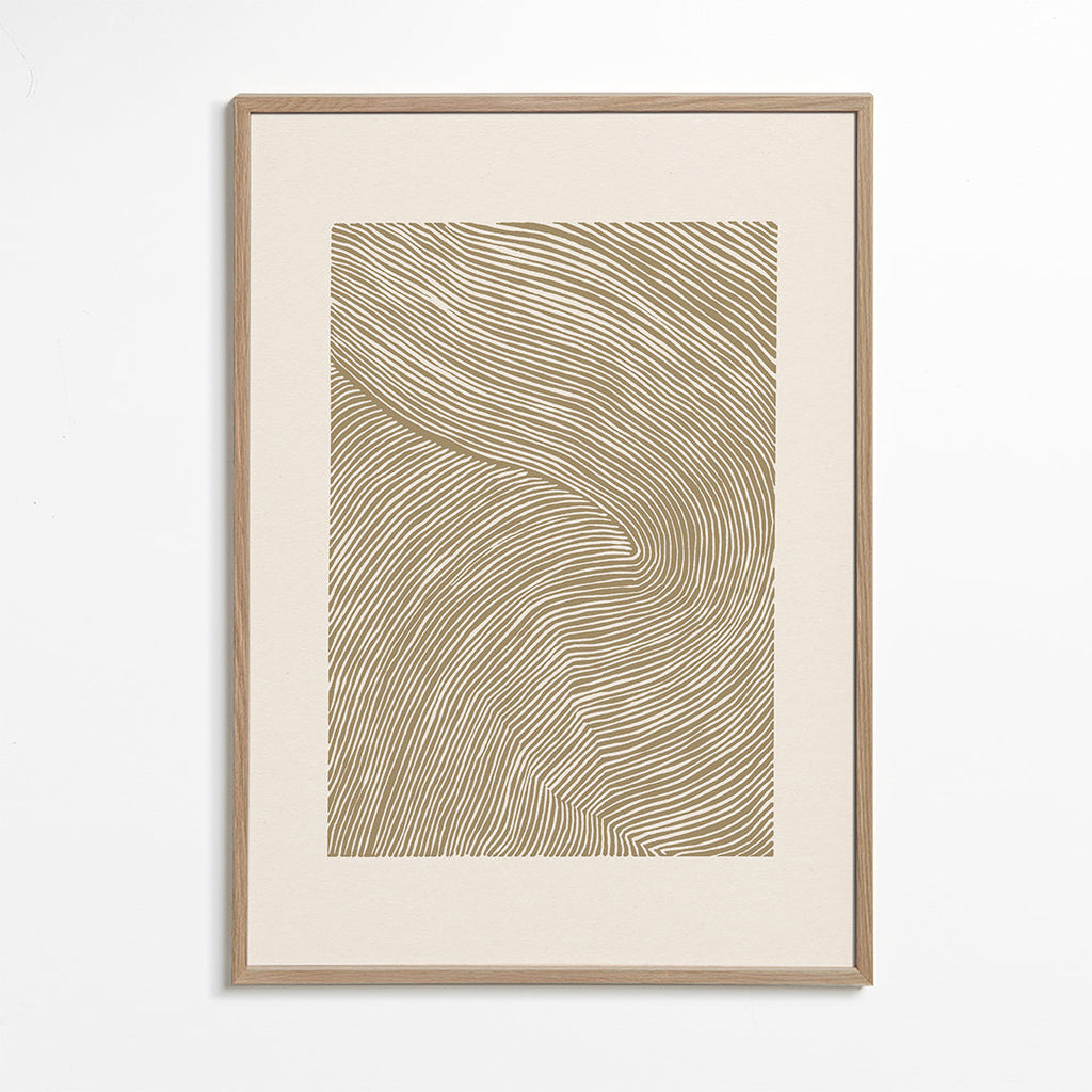 Stripes linocut Nº4 - Ochre