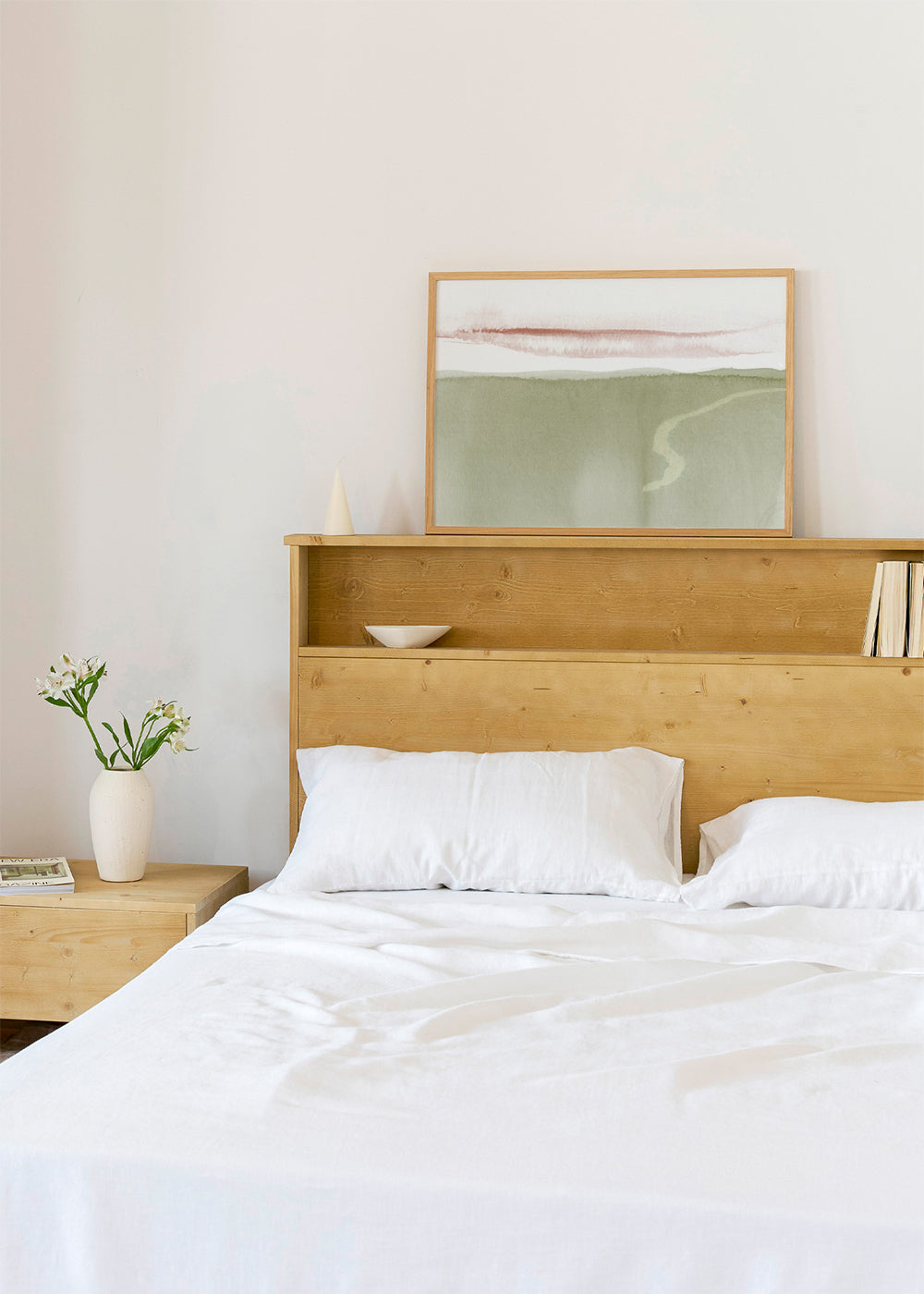 Watercolor landscape N 40 Olive green