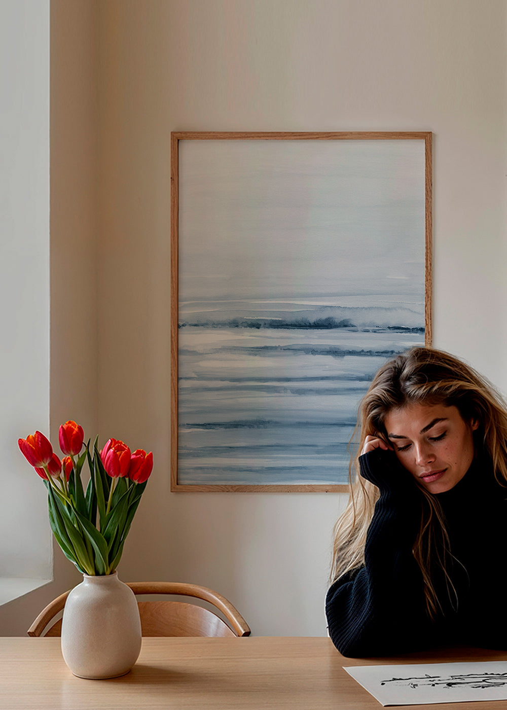 Watercolor landscape N 45 Indigo Blue