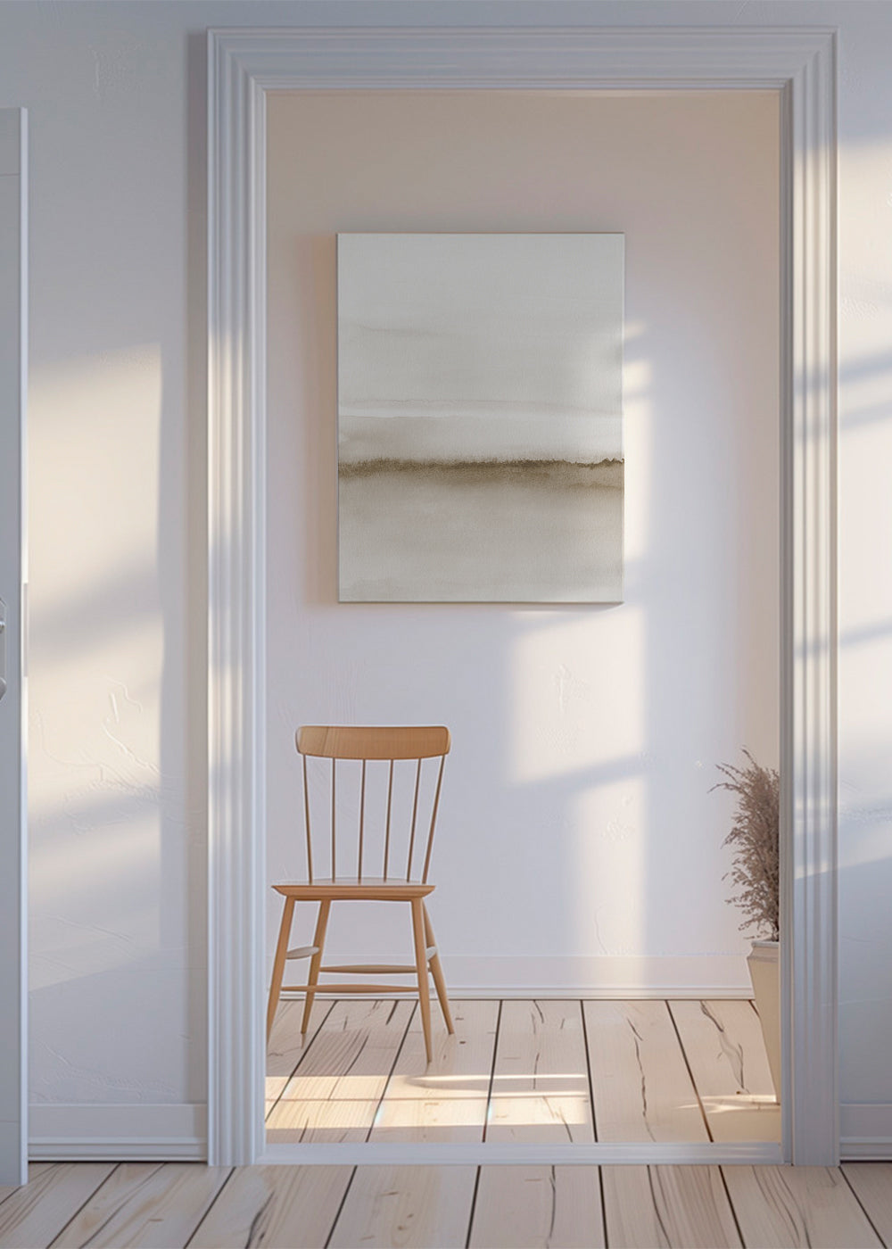 Watercolor landscape N 47 Beige tones 1/2